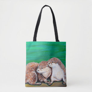 Tote Bag La peinture des meilleurs amis d'Otter