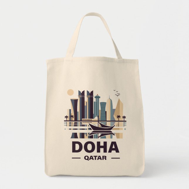 Tote Bag La péninsule de Doha Qatar (Devant)