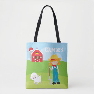 Tote Bag La petite fille d'une fille d'une ferme personnali