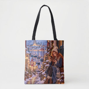 Tote Bag La Petite Fille Voyageuse Noël Reykjavik Islande