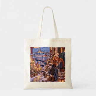Tote Bag La Petite Fille Voyageuse Reykjavik Noël Toile