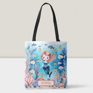 Tote Bag La Petite Sirène Personnalisée Sous La Mer