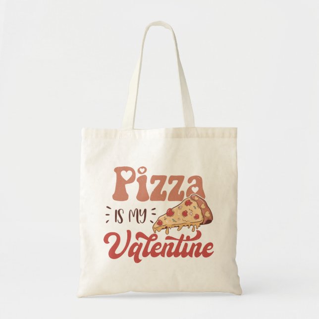 Tote Bag La pizza est ma Saint Valentin (Devant)