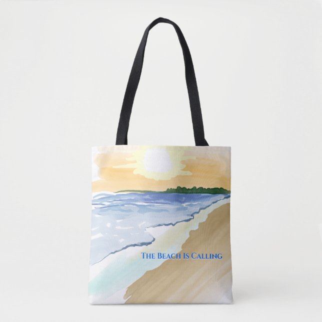 Tote Bag La Plage Appelle Beach Vibes (Devant)