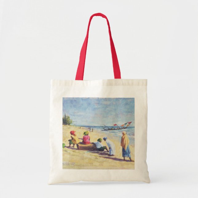 Tote Bag La plage chez Abene Sénégal 1997 (Devant)