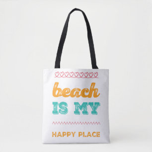 Tote Bag La Plage De La Typographie Funky Est Mon Endroit H