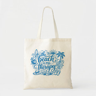 Tote Bag La plage est ma thérapie Citation estivale des vib