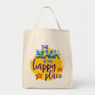 Tote Bag La plage est mon Happy Place Citation été