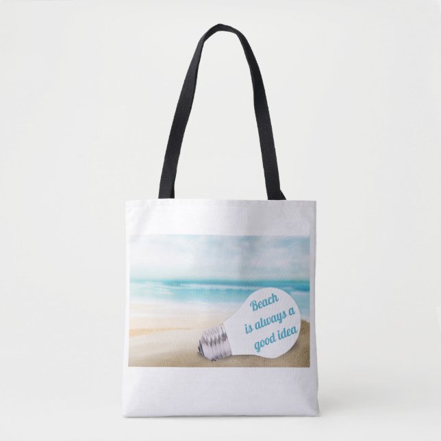 Tote Bag La plage est toujours une bonne idée, été (Devant)