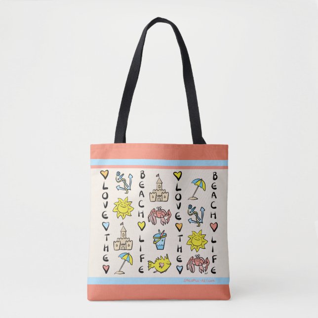 Tote Bag La plage Fourre-tout du pâté de sable (Devant)