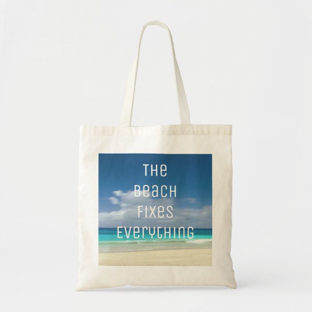 Tote Bag La Plage Résout Tout (Devant)