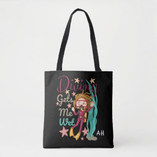 Tote Bag La Plongée Mignonne Me Donne Un Monogramme Humide