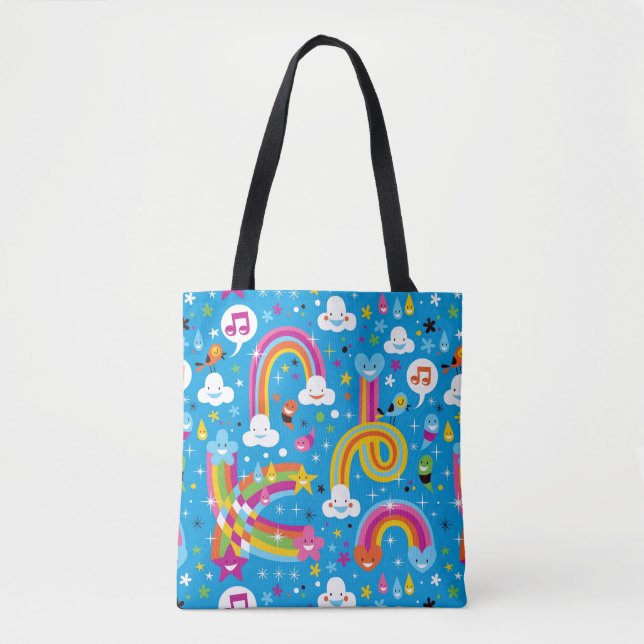 Tote Bag la pluie d'arcs-en-ciel de nuages laisse tomber le (Devant)