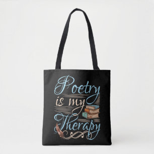 Tote Bag La poésie est ma thérapie mignonne poète écrivain 