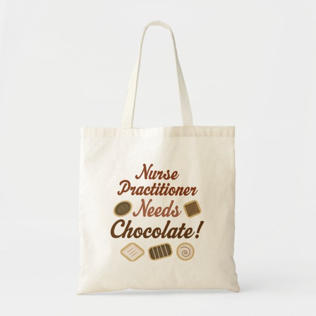 Tote Bag La praticienne d'infirmière a besoin de chocolat (Devant)