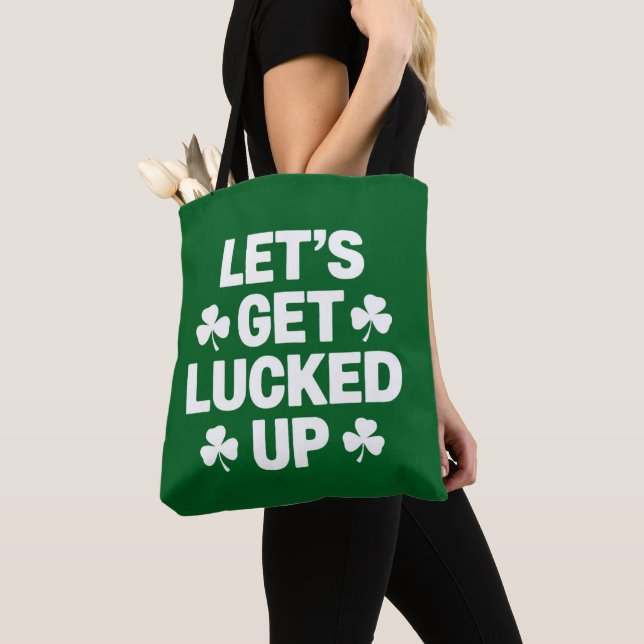 Tote Bag La Saint-Patrick Faisons-nous de la Chance Trèfle  (De près)