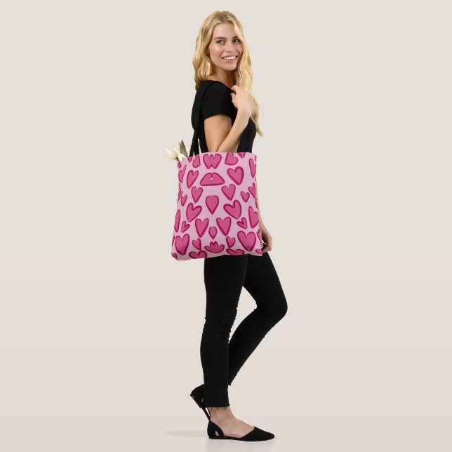 Tote Bag La Saint-Valentin cœur (Sur le modèle)