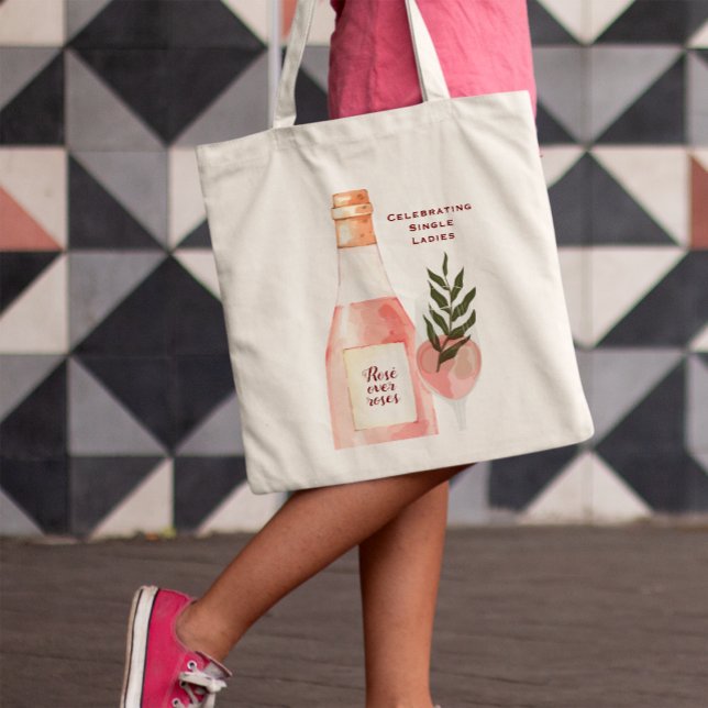 Tote Bag La Saint-Valentin Rose Rosé sur des Roses  (Créateur téléchargé)