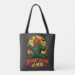 Tote Bag La saison effrayante est là Citrouille Tête Épouva