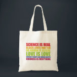 Tote Bag La science est réelle Les vies noires comptent Fie<br><div class="desc">La science est réelle Les vies noires comptent Fierté LGBT</div>