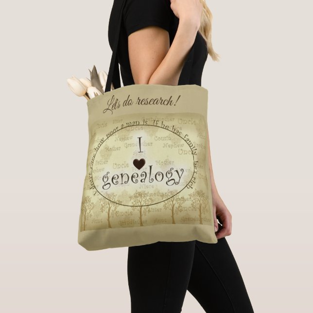 Tote Bag La sépia de généalogie du "coeur" I modifie la (De près)