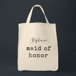 Tote Bag La servante d'honneur | Simple fête nuptiale perso<br><div class="desc">La servante d'honneur | Sac fourre-tout simple personnalisé de fête de la nuptiale</div>