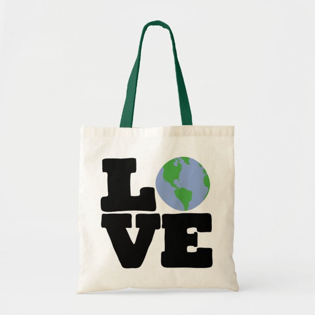 Tote Bag La terre d'amour (texte noir) (Devant)