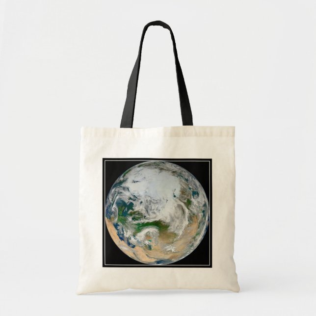 Tote Bag La Terre Montre L'Arctique, L'Europe Et L'Asie. (Devant)