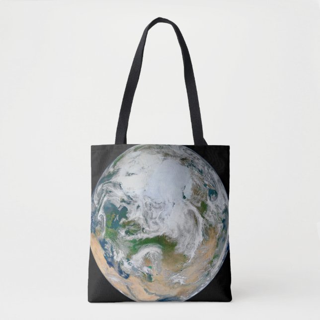 Tote Bag La Terre Montre L'Arctique, L'Europe Et L'Asie. (Devant)