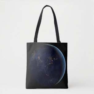 Tote Bag La Terre s'illumine la nuit en Asie et en Australi