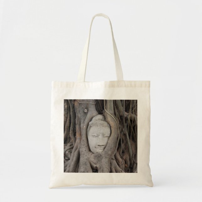 Tote Bag La tête de la Thaïlande de Bouddha a entouré par (Devant)