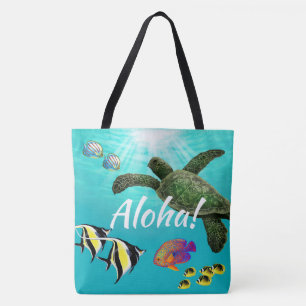 Tote Bag La tortue de mer de Molokini Cove Hawaï réversib