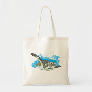 Tote Bag La tortue de mer nager dans la conception de l'aqu