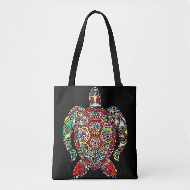 Tote Bag La tortue marine de Mosaic fourre-tout (Devant)