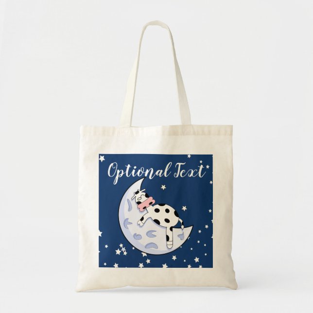 Tote Bag La vache au-dessus de la lune (Devant)