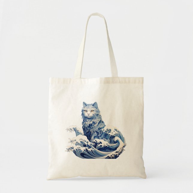 Tote Bag La Vague De Chat Au Large De Kanagawa (Devant)