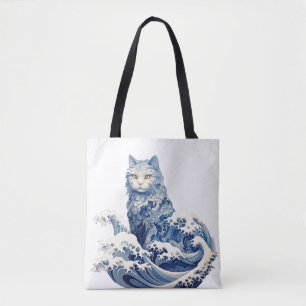 Tote Bag La Vague De Chat Au Large De Kanagawa