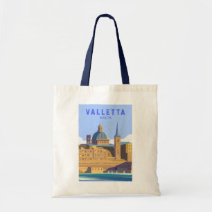 Tote Bag La Valette Malte Voyage Art Vintage