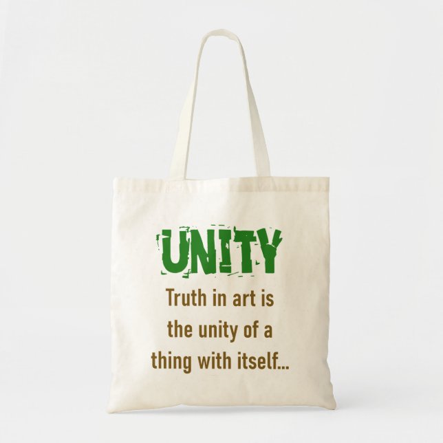 Tote Bag La Vérité Dans L'Art Est L'Unité - Citation D'Unit (Devant)