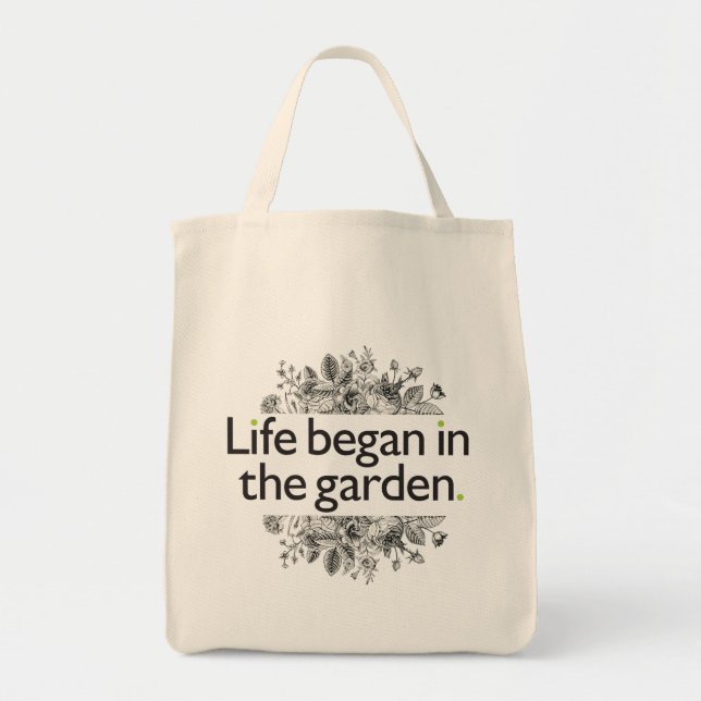 Tote Bag La vie a commencé dans le jardin (Devant)