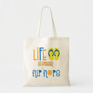 Tote Bag La Vie Colorée Est Meilleure En Flip Flops Orange