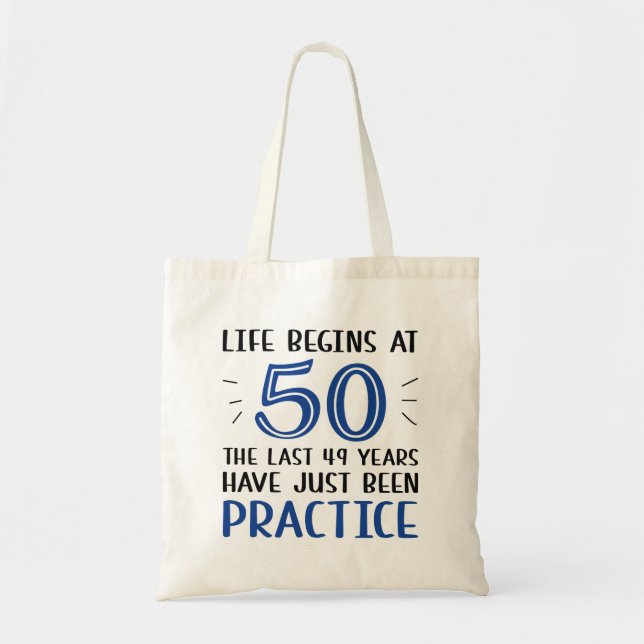 Tote Bag La Vie Commence À 50 Ans (Devant)