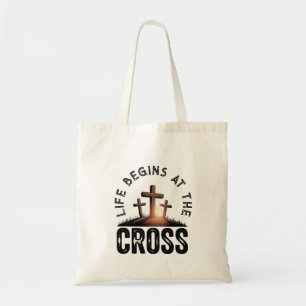 Tote Bag La vie commence à la Croix