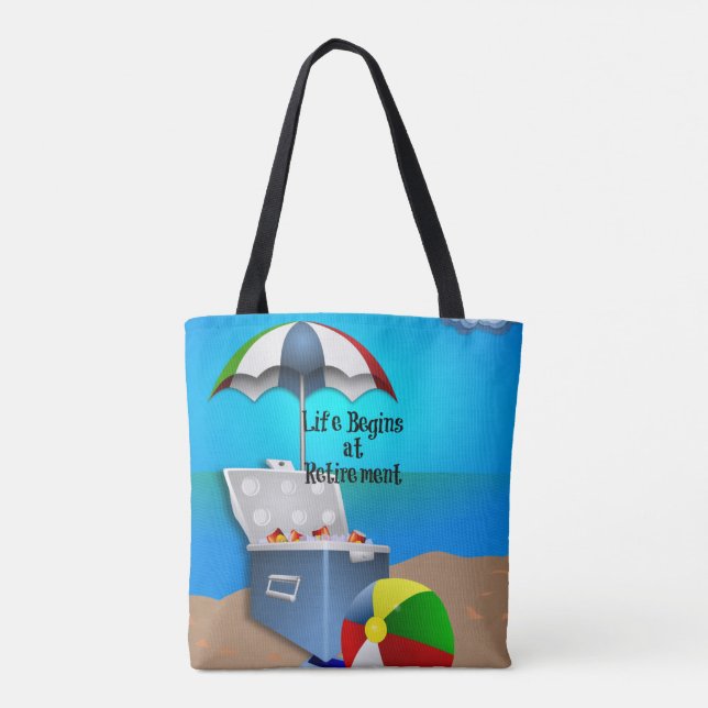 Tote Bag La vie commence à la retraite (Dos)