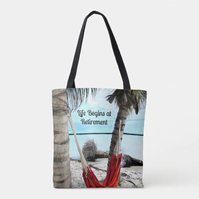 Tote Bag La vie commence à la retraite - (Dos)