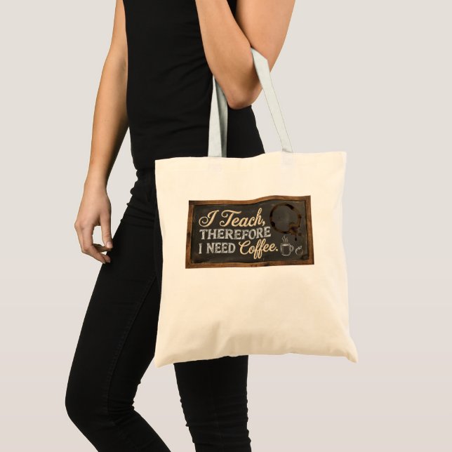 Tote Bag La Vie d'Enseignant Tableau Noir Café (Devant (produit))