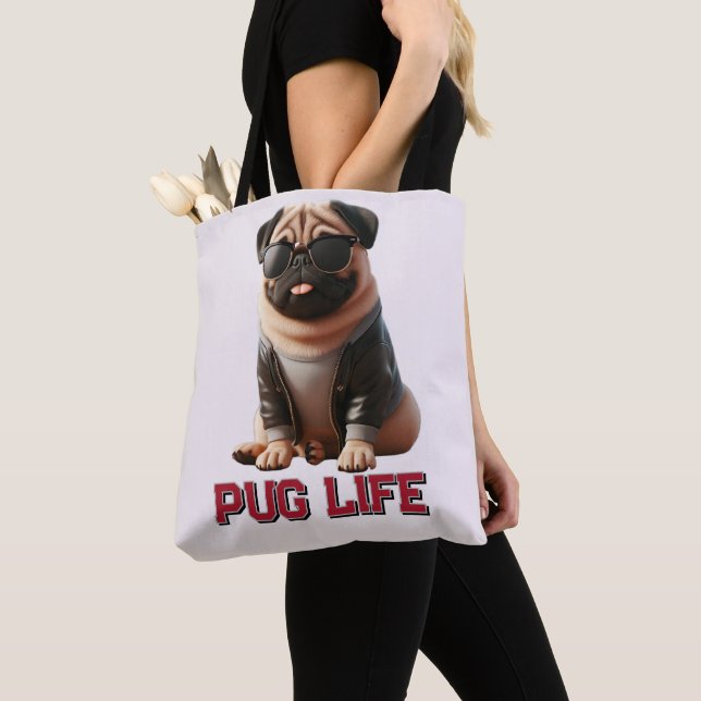 Tote Bag La vie des Pug Chien Pug mignon (De près)