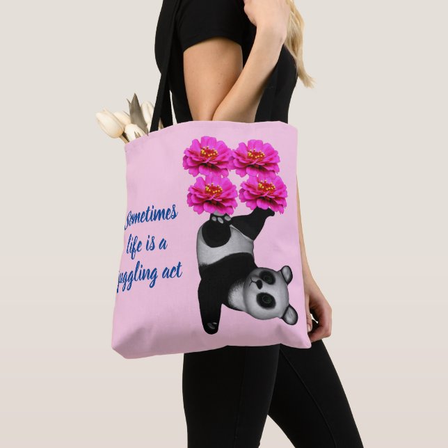 Tote Bag La Vie D'Ours De Panda Cute Est Un Acte De Jonglag (De près)