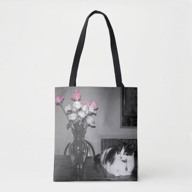 Tote Bag "La Vie en Rose" Chat  (Devant)