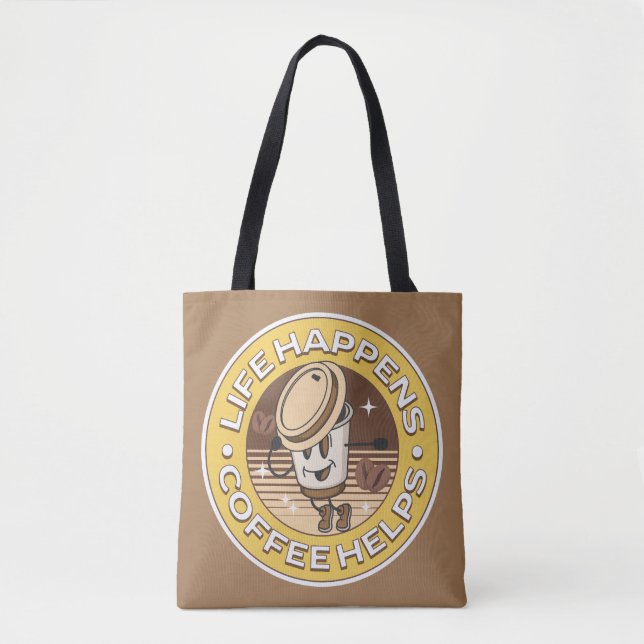 Tote Bag La vie est café aide (Devant)